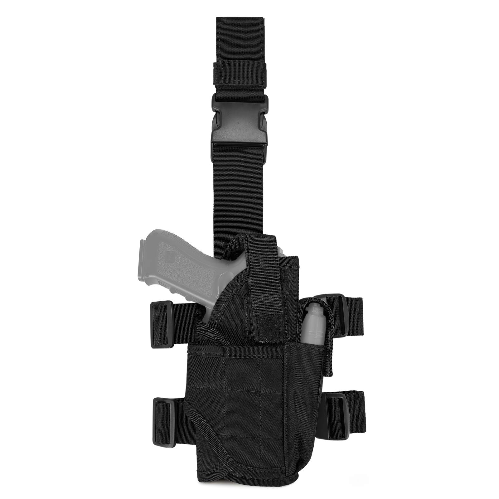 Huntvp Militär Beintasche Motorrad Taktische Oberschenkeltasche MOLLE Hüfttasche Herren Tactical Leg Bag Bein Taschen Wasserabweisend Gürteltasche für Sport Wandern Outdoor 21 x 10 cm Typ-5-schwarz Angebot bei HelloDeals