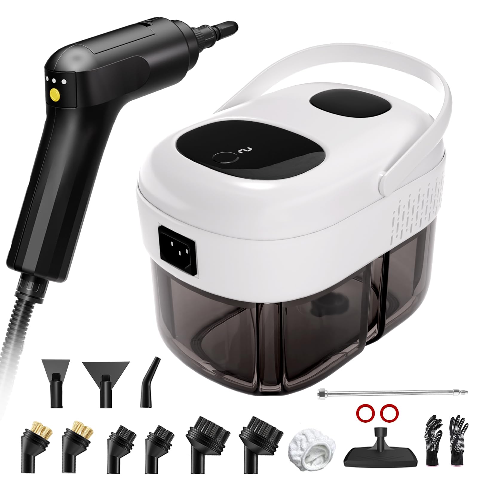 Dampfreiniger, Hochdruck Dampfreiniger Handgerät, Steam Cleaner mit 3-Stufig Verstellbarem Griff, Vielseitiger Handdampfreiniger für Boden, Polster, Möbel, Haushalt, Auto, Boden, Küche, Bad Angebot bei HelloDeals