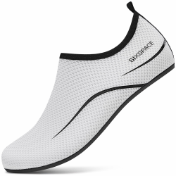 Sixspace Badeschuhe Wasserschuhe Strandschuhe Schnell Trocknend Schwimmschuhe Breathable Aquaschuhe Surfschuhe für Herren Damen Gr.34-47 47 EU 487 Weiß Angebot bei HelloDeals