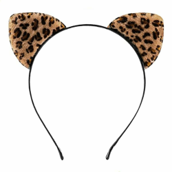 Leoparden-Stirnband Tier-Stirnband Kurzplüsch Haarreif Leopard Katzenohr Stirnbänder, Haarreif Damen Tier, Leoparden Ohrstirnbänder Hair Hoops, für Halloween Karneval Cosplay Braun Einheitsgröße Angebot bei HelloDeals