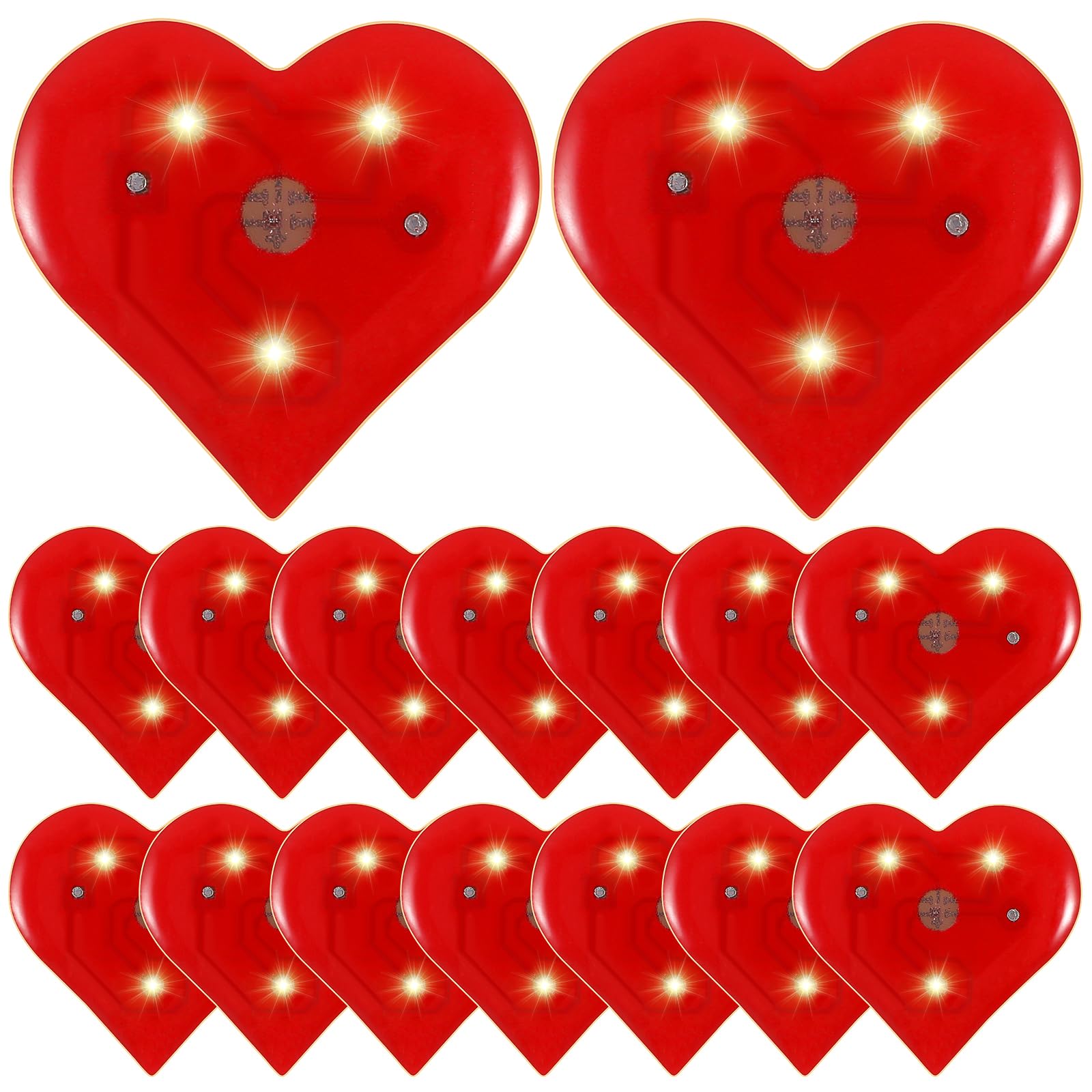 20 Stück Blinkende Herz Broschen Rot LED Anstecker Herzbroschen Leuchtend LED Herzen zum Anstecken Valentinstag - Leuchtende Herz Pins für Hochzeit, Jubiläum, Muttertag Angebot bei HelloDeals