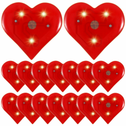 20 Stück Blinkende Herz Broschen Rot LED Anstecker Herzbroschen Leuchtend LED Herzen zum Anstecken Valentinstag - Leuchtende Herz Pins für Hochzeit, Jubiläum, Muttertag Angebot bei HelloDeals