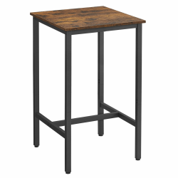 VASAGLE Bartisch, Stehtisch, Küchentisch, hoch, mit Stahlgestell, 60 x 60 x 106 cm, einfache Montage, für Küche, Wohnzimmer, Industrie-Design, vintagebraun-schwarz LBT035K01 60 x 60 x 106 cm Vintagebraun + Schwarz Angebot bei HelloDeals