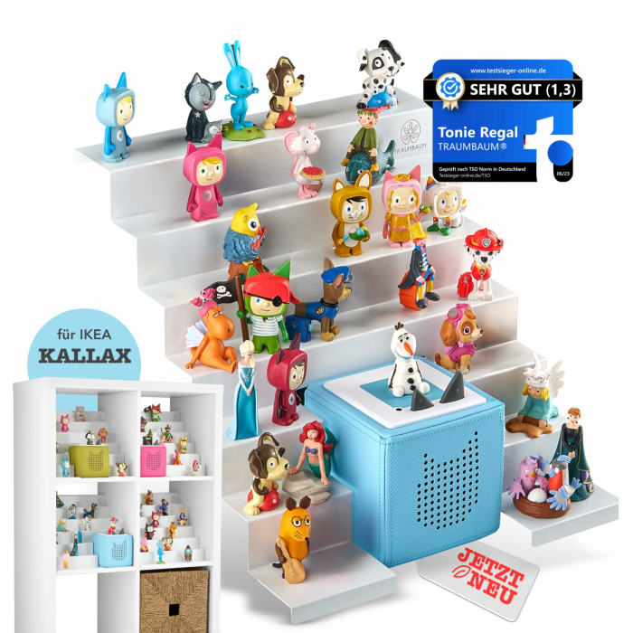 Tonie Regal als Einsatz für IKEA KALLAX | vollständig magnetisches Toniebox Regal für mehr als 50 Figuren + Box | Tonieregal für Mädchen und Jungen in weiß | Tonie Box Aussparung [MITTIG] Tonie Box Aussparung MITTIG Angebot bei HelloDeals