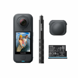 Insta360 X4 Air Starter-Bundle – 165 g leichte 8K 360°-Kamera, Unsichtbarer Selfie-Stick, Wechsel-Linsen, Aufnehmen & dann ausrichten, integr. Windschutz, FlowState-Stabilisierung, KI-gestützte App Graphitschwarz Starter-Bundle Angebot bei HelloDeals