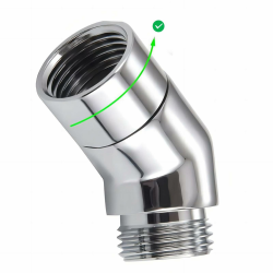 Duschkopf-Adapter, 135-Grad-Winkeladapter aus massivem Messing, G1/2" Duschkopf-Verlängerungsverbinder (verchromt) (drehbar) Angebot bei HelloDeals