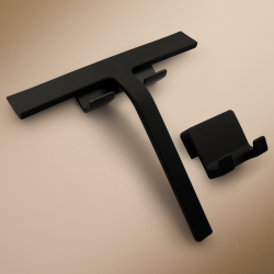 Designfabrik Hamburg Duschabzieher | Silikon Abzieher Dusche | Fensterabzieher Halterung ohne Bohren | Modernes Design | 23 cm | Schwarz Schwarz 23 cm Angebot bei HelloDeals