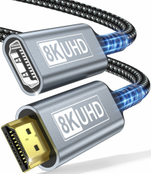 HDMI Verlängerungskabel 1M, HDMI 2.1 Verlängerung Kabel Stecker auf Buchse 8K@60Hz 4K@120Hz/144Hz 48Gbps, High Speed UHD eARC HDCP 2.3, Kompatibel mit TV Stick, HDTV, PS5 Angebot bei HelloDeals