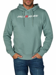 JACK & JONES Hoodie Herren mit Druck JJMORTY Regular Fit Kapuzenpullover Pullover Sweatshirt Grün Gelb Grau Rot S M L XL XXL 3XL S Trooper (12303641) Angebot bei HelloDeals