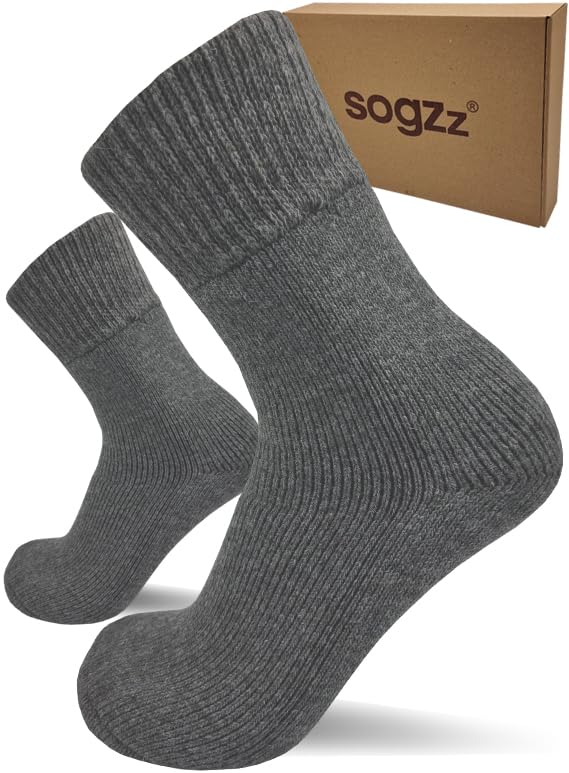 2 Paar warme Diabetikersocken, Wollsocken, Herren Damen, Gr. 35-50, Wintersocken aus hochwertiger premium Schafwolle, dicke Winter Socken aus Wolle für Diabetiker (Mod: Diabetic Winter FX PRO) 43-46 (2) Dunkelgrau Angebot bei HelloDeals