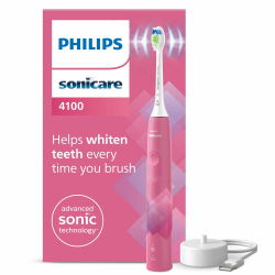 Philips Sonicare 4100 elektrische Zahnbürste mit Schalltechnologie und zwei Modi, Andruckkontrolle und SmarTimer, Paradise Pink Prismatic, Modell HX3689/41 Sonicare 4100, Pink Angebot bei HelloDeals