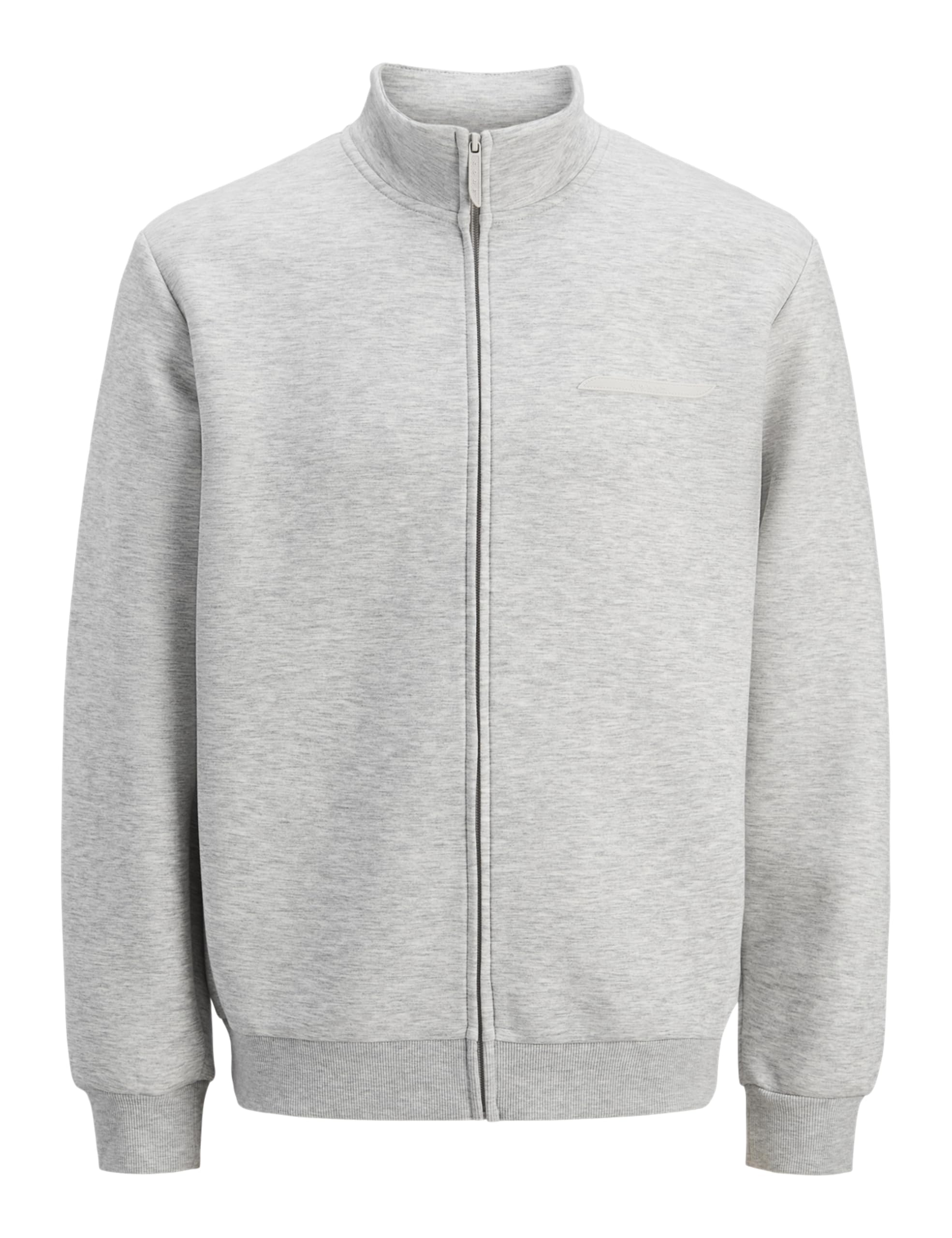 JACK & JONES Herren Jcofusion Scuba Sweat Zip High Neck Noos L Light Grey Melange Angebot bei HelloDeals