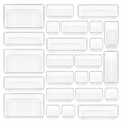 Vtopmart 25 Stücke Schubladen Organizer mit 4 Größen, Make up Ordnungssystem, Schminktisch Organizer Einsetzbar für Makeup, Küchen, Badezimmer, Büro, Schminktisch 25 Pack Angebot bei HelloDeals