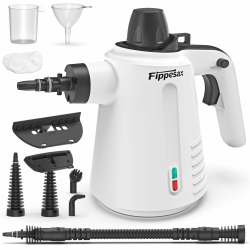 Handdampfreiniger, 350 ml, 3,5 bar Handdampfreiniger mit 9 Zubehörteilen Chemiefreier Dampfreiniger für den Hausgebrauch auf Böden, Teppichen, Fenstern, Möbeln und in Küchen (Weiß) Angebot bei HelloDeals