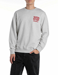 Replay Herren Sweatshirt Rundhalsausschnitt S M06 Light Grey Melange Angebot bei HelloDeals