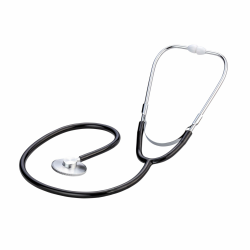 Medi-Inn Flachkopf-Stethoskop SCHWARZ - ultraleicht, nickelfrei, flaches Bruststück, 1-Schlauch-Y-System, weiche Ohroliven Angebot bei HelloDeals