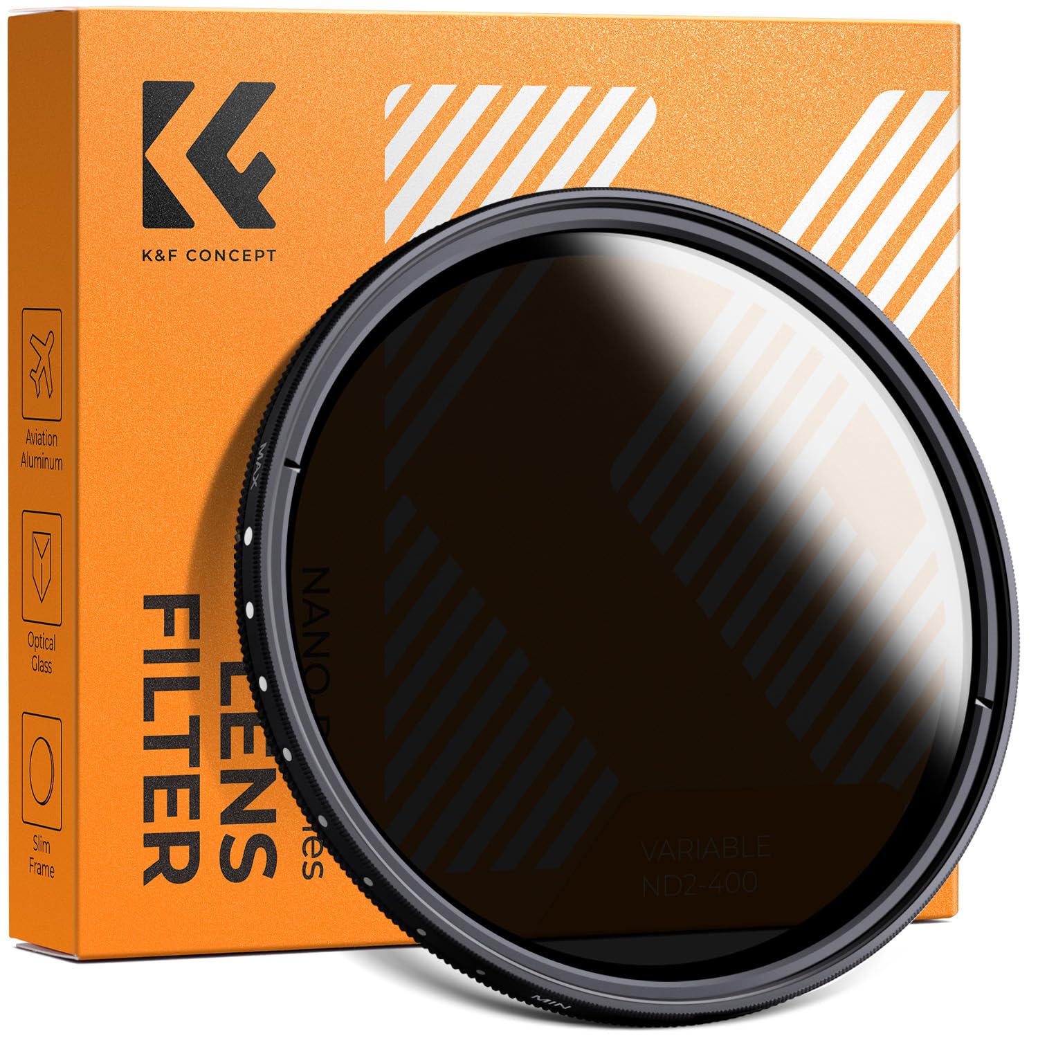 K&F CONCEPT 82mm ND Filter Variabler Graufilter ND2-ND400 (1-9 Blendenstufen) mit DREI Reinigungstücher für Landschaftsfotografie（Nano-Basic Serie） Angebot bei HelloDeals