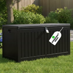 Olsen & Smith Gartenbox 270L | Wasserdicht & Wetterfest Abschließbare Polypropylene Aufbewahrungsbox aus | Große Gartentruhe für Garten, Balkon & Terrasse | Robust, Geräumig & Pflegeleicht (schwarz) 270L Anthrazit Angebot bei HelloDeals