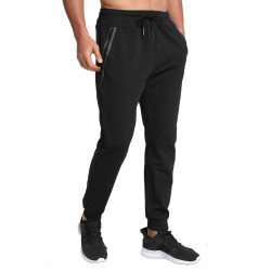 JustSun Jogginghose Herren Sporthose Trainingshose Herren Baumwolle Fitness mit Reißverschlusstaschen L Schwarz Angebot bei HelloDeals