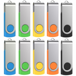 Uflatek USB Stick 8GB 10er Pack – Bunte USB 2.0 Speichersticks Memory Stick, Drehbares Metall-Design, Ideal für Büro, Schule, Datensicherung & Werbegeschenke Multicolor 8.0 GB Angebot bei HelloDeals