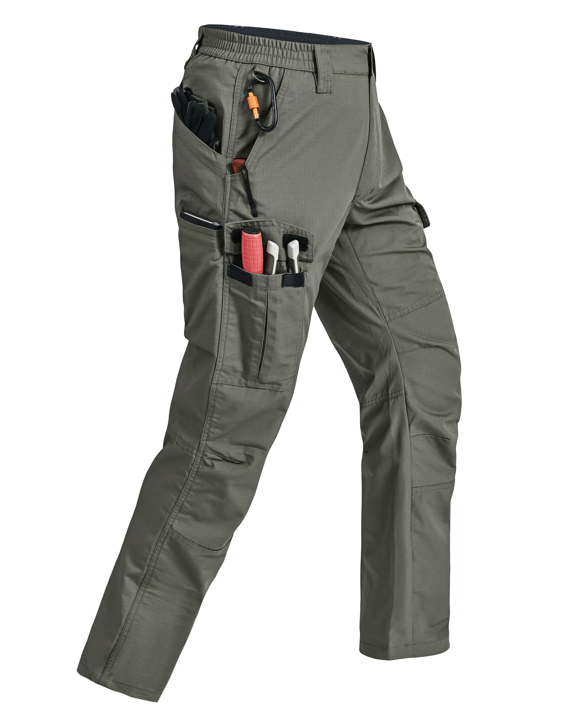 Rapoo Cargohose Herren Outdoor Workwear Wanderhose Arbeitshosen Männer Ripstop Taktische Hose Sommer mit Multi Taschen Armeegrün 44W / 30L Angebot bei HelloDeals