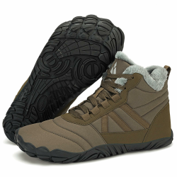 Mishansha Winter Barfußschuhe Bequem Warm Gefüttert Winterschuhe mit Breite Zehenbox, Gr.36-48 Dunkelbraun 45 EU Angebot bei HelloDeals