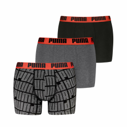 PUMA Herren Logo Print Boxer Briefs (3er Pack) M Black / Fierce Red Angebot bei HelloDeals