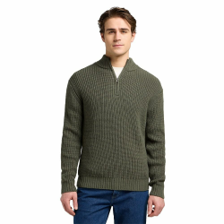 Lee Herren Clean Half Zip Knit Sweater XL Olive Gray Angebot bei HelloDeals