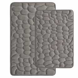 jianyana Memory Foam Badteppich 2-Teiliges Set Upgrade rutschfeste Badezimmermatten 40x60cm+50x80cm, Maschinenwaschbar Superweicher Badteppich Set Memory Dark Gray Angebot bei HelloDeals