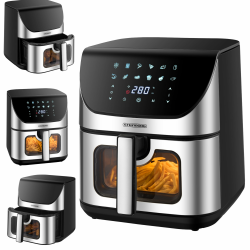 Heißluftfritteuse | 8 Liter | Heissluftfritteuse | 4 in 1 Mini Backofen | Fritteuse | Dörrautomat | Grillen Backen Dörren Frittieren | Friteuse ohne Öl | Air Fryer | Heißluftofen | Heißluftgrill Angebot bei HelloDeals