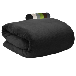Beautissu XXL Kuscheldecke Flauschig 220x240 cm Schwarz – Weiche Wohndecke für Couch & Bett als Sofa Decken Überwurf – Microfaser Fleecedecke als Tagesdecke & Sofadecke – Flauschige Decke Aurelia 220 x 240 cm Schwarz Angebot bei HelloDeals