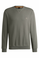 BOSS Herren Westart Regular-Fit Sweatshirt aus Baumwoll-Terry mit Logo-Aufnäher S Open Grey76 Angebot bei HelloDeals