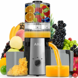 Entsafter Slow Juicer, Entsafter Gemüse und Obst,100% BPA-Frei,135 mm Breite und Größere Fütterungsröhre, Einfach zu Reinigender Slow Juicer mit 2 Gläsern,Perfekte Saftpresse für Hochzeit & Geburtstag Angebot bei HelloDeals