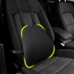 Lendenkissen Lordosenkissen Memoryschaum Ergonomisch 3D-Atmungsmesh, verstellbaren Gurten & Abnehmbar Bezug für Bürostuhl/Autositz Universell (schwarz) Angebot bei HelloDeals