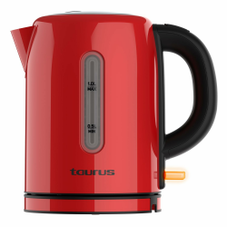 Taurus – Wasserkocher Vintage Compact Red 2400W | 1L | 360° Basis | Automatische Abschaltung | LED-Anzeige | BPA-frei | Edelstahl | Tassenanzeige | Retro-Design | Rot Angebot bei HelloDeals