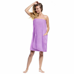 Aomig Saunakilt Damen Sauna Zubehör Saunahandtuch 80*140 cm Knopffrottee Gummizug Saunarock Elastische Taschen Saunakleid Damen Grösse Anpassen Saunatuch Hamamtuch Saunakilt Tragbar Badetücher Frauen Mittelviolett Angebot bei HelloDeals