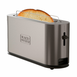 Black+Decker - Toaster BXTO1002E 1000W | Extra breite Schlitz 260x42 mm | 7 Bräunungsstufen | 3 Funktionen | Extra Hebe-Funktion | Rutschfeste Füße | Krümelschublade 1 Schlitz Angebot bei HelloDeals