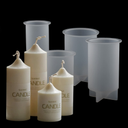 4 Stück Kerzen Formen Silikon, Kerzenformen zum Gießen, Silikon Kerzenformen von Stumpenkerzen für Aromatherapie Kerzen, Handwerk, Handarbeit A1 Angebot bei HelloDeals