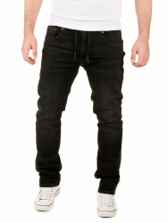 WOTEGA Noah - Herren Jeans - Sweathose in Jeansoptik - Männer Jogging Jeans Slim 38W / 36L Schwarz (Phantom Black 3r4205) Angebot bei HelloDeals