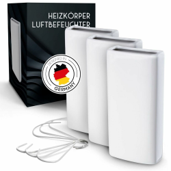 Universelle Keramik Heizkörper Luftbefeuchter [3 Stück] - mit flexiblem Aufhängehaken - Nachhaltiger Heizung [passend für alle Heizungen] Weiß Angebot bei HelloDeals