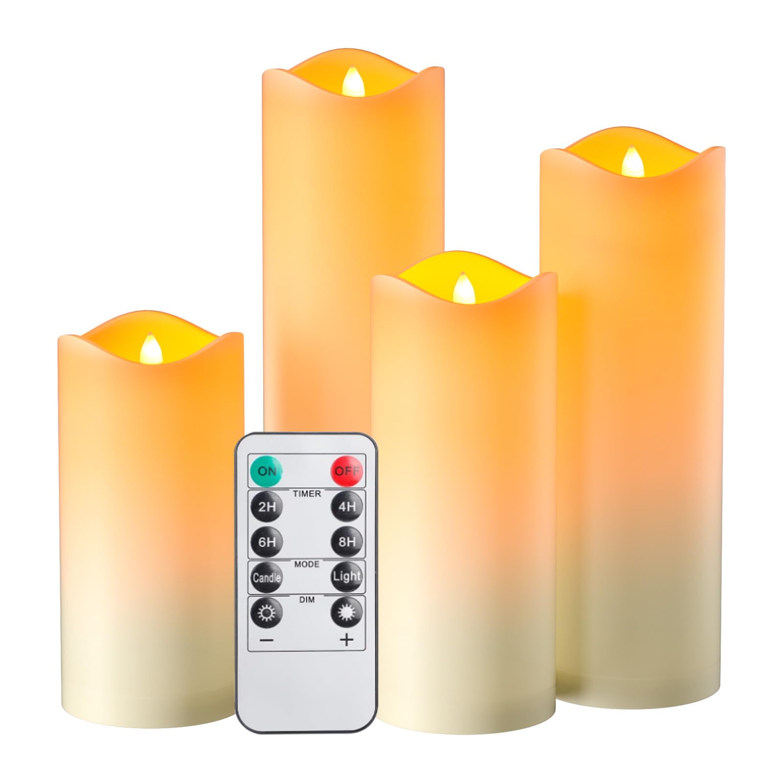 EXTSUD Wasserdichte LED Kerzen mit Timerfunktion 4er Flammenlose Flackernde LED Outdoor Kerzen mit Fernbedienung und Batterie Led Kerze für Garten Hochzeit Weihnachten Halloween Party Dekoration 12.3 cm x 28.9 cm x 6.4 cm Angebot bei HelloDeals
