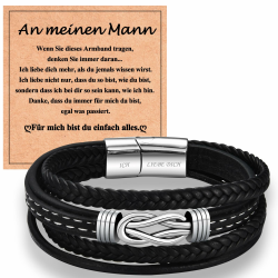 Lederarmband für Sohn/Papa/Mann Magnetverschluss mit Ich Liebe Dich Gravur Weihnachten Schmuck Geschenke Edelstahl Armband Leder für Mann von Frau Angebot bei HelloDeals