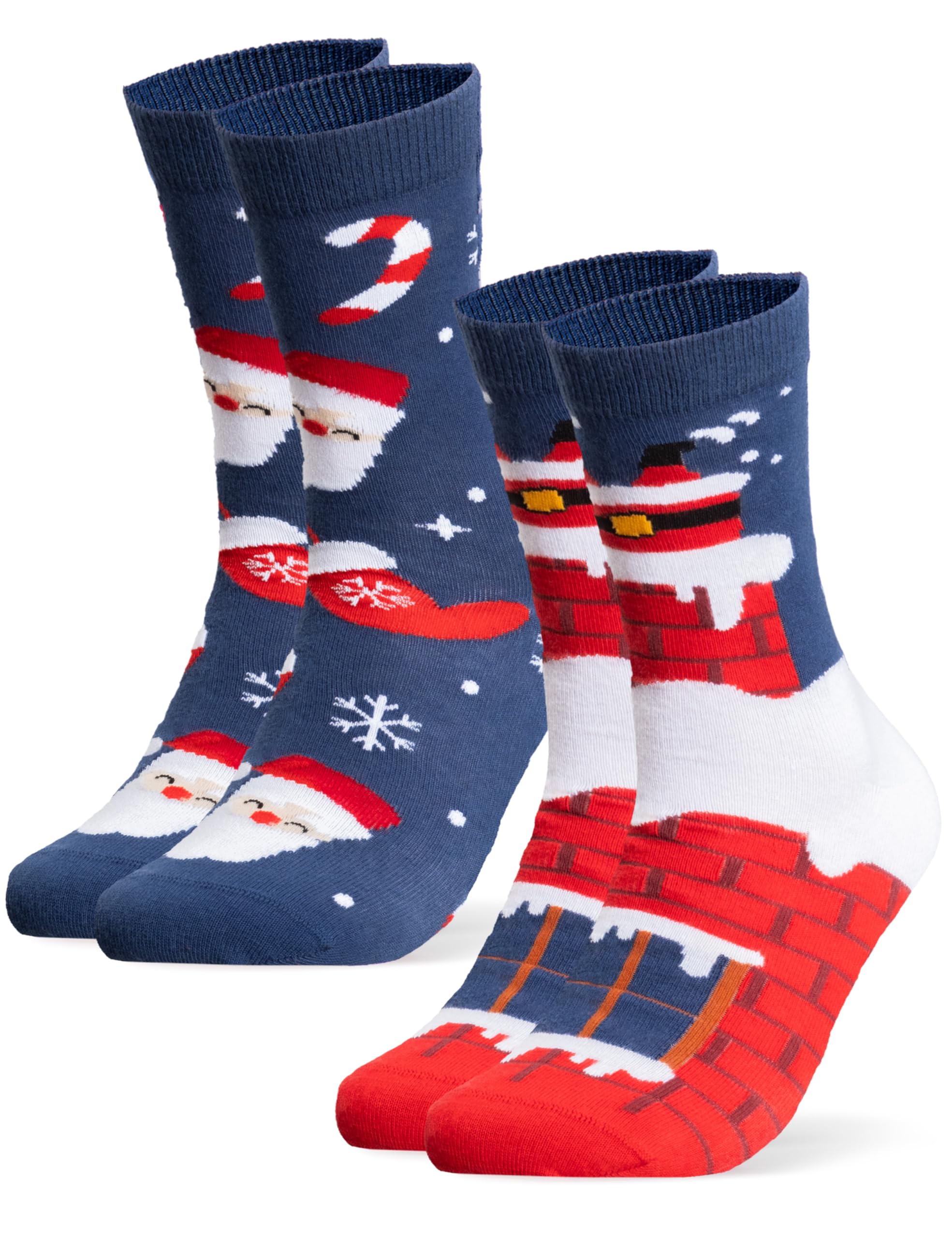 Occulto Damen & Herren Weihnachts Socken 2er Pack (Modell: Santa) 39-42 Blau Angebot bei HelloDeals