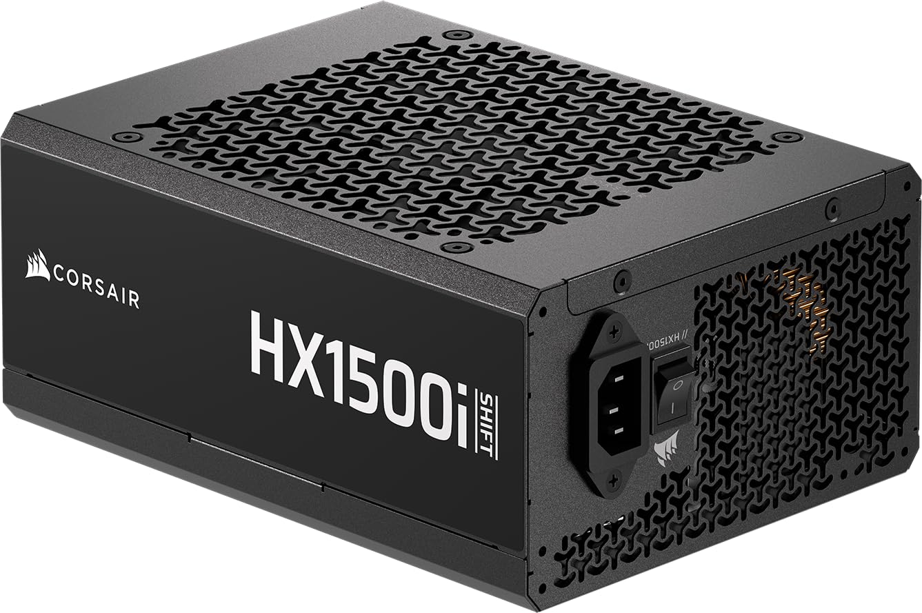 CORSAIR HX1500i Shift Vollständig Modulares ATX-Netzteil – Eingebauter iCUE LINK System Hub, Dual Native 12V-2x6 Kabel, ATX 3.1 & PCIe 5.1, Seitlich Montierte Stecker, Cybenetics Platinum – Schwarz 1500w Schwarz Angebot bei HelloDeals