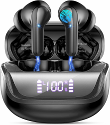 Bluetooth Kopfhörer, 2026 Kopfhörer Kabellos Bluetooth 5.4 HiFi Stereo, 50 Std Spielzeit In Ear Kopfhörer mit 6 ENC Noise Cancelling Mics, IP7 Wasserdicht Kabellose Kopfhörer, Ohrhörer mit LED-Anzeige Mattschwarz Angebot bei HelloDeals