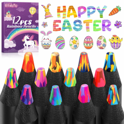 Ostergeschenke Kinder, Mitgebsel Kindergeburtstag, 12 Regenbogenstift Buntstifte Stifte, Ostern Geschenke Bastelset Kinder, Geschenke für Mädchen 5-12 Jahre Einhorn Angebot bei HelloDeals