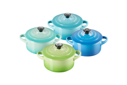 Le Creuset 4er-Set Mini Cocottes aus Steinzeug, je 200 ml, 10 x 5 cm, Meeresbrise (Grün/Türkis/Blau/Mint), 79212105139100 Angebot bei HelloDeals