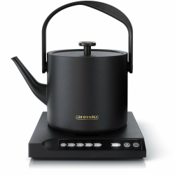 Arendo - Edelstahl Wasserkocher mit Temperatureinstellung - 40° bis 100° - Warmhaltefunktion 30 Minuten – 0,5 Liter – Sensortasten – 360° Basis – Retro Design - Schwarz A: Mizu Schwarz Angebot bei HelloDeals