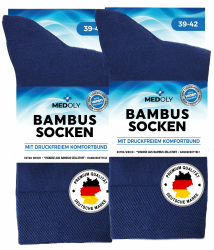 Bambus Socken (6 Paar) ohne Gummibund, mit 72% Bambus-Viskose, gegen Schweißfüße - Bambus Socken Herren & Damen 43-46 6x Dunkeblau Angebot bei HelloDeals