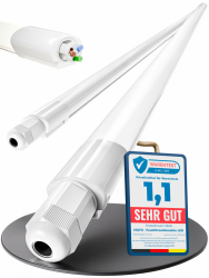 MATO® 2x Feuchtraumleuchte LED 150cm - Wasserdicht IP65, 40W, 5760lm - 6500K Kaltweiß - Verknüpfbare Feuchtraumlampe - Wannenleuchte, Kellerleuchte, Garagenlampe, Werkstatt Deckenleuchte Lang Kaltweiß 6500k 2 Stück Angebot bei HelloDeals